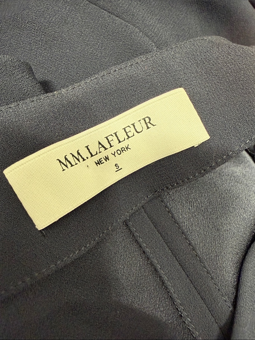 MM LaFleur Blazer Long Jacket Coat Long Sleeve V Neck Pockets Navy Blue Small - Picture 7 of 8